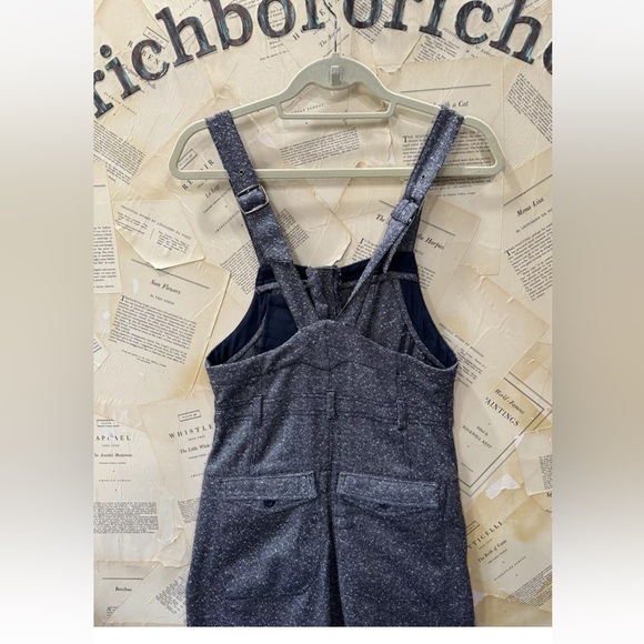 Free People Leonie Menswear One Piece Overall Pleated Adjustable Straps Tweed - Picture 7 of 8